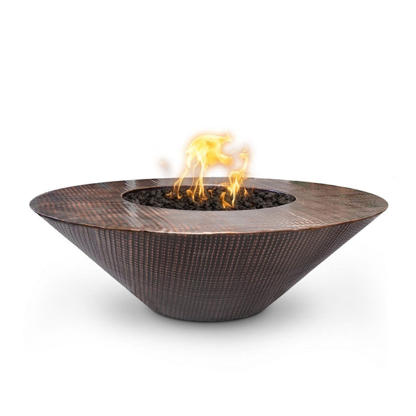 The Outdoor Plus 48" Cazo Copper Fire Pit –Wide Ledge – Hammered Copper