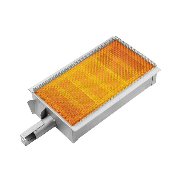 American Made Grills Alturi drop-in infrared sear burner with glowing high-heat cooking surface.