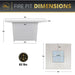 Fire pit dimensions graphic showing 42-inch tabletop, 25-inch height, 28-inch base width, and a total weight of 82 lbs for easy reference.