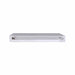 Front view of a rectangular stainless steel griddle lid with a long horizontal handle on a white background.