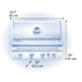 Diagram of a built-in stainless steel gas grill with closed lid, vented design, and labeled dimensions: 32.5" x 25" x 24" (82 cm x 63.5 cm x 61 cm).