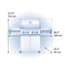 Dimensions of a stainless steel freestanding gas grill with detailed measurements: 51.75" height, 66.5" width, and 25.5" depth