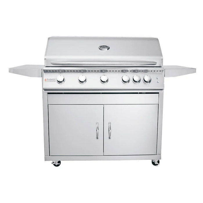 RCS Premier L Series 40" 5-Burner Freestanding Grill w/ Rear Infrared Burner & LED Lights