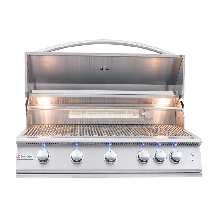 RCS Premier L Series 40" 5-Burner Freestanding Grill w/ Rear Infrared Burner & LED Lights