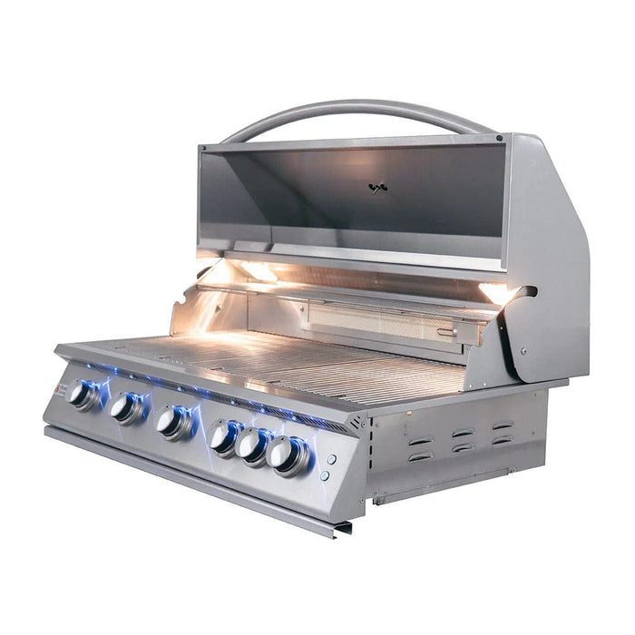 RCS Premier L Series 40" 5-Burner Freestanding Grill w/ Rear Infrared Burner & LED Lights