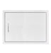 Single stainless steel horizontal cabinet door with a sleek handle, designed for outdoor kitchen or storage applications.