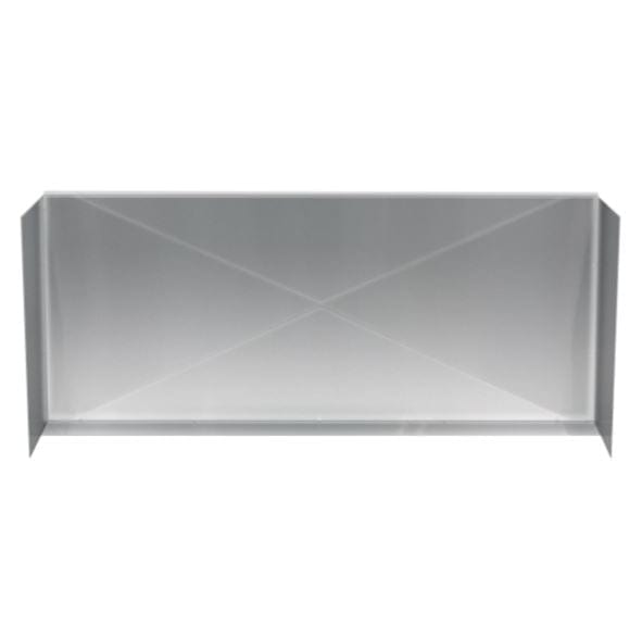 Stainless steel vent hood chimney cover with a smooth reflective surface, designed for sleek outdoor or indoor kitchen ventilation.