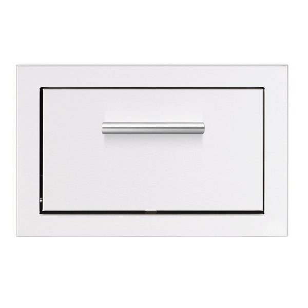 A stainless steel paper towel holder with a sleek horizontal brushed handle, designed for outdoor kitchen or utility use.