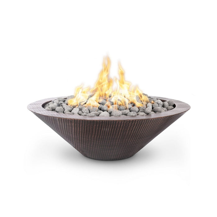 The Outdoor Plus 48″ Cazo Fire Pit – Narrow Ledge - Hammered Copper