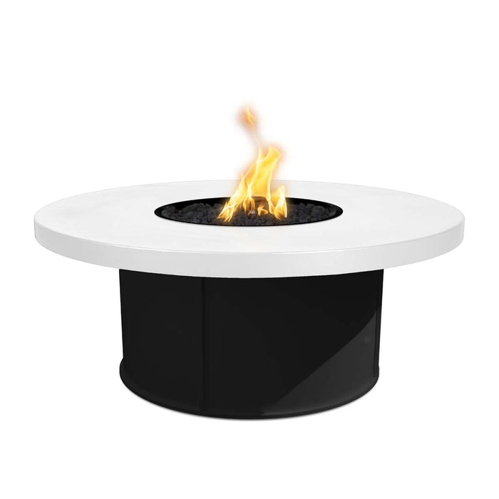The Outdoor Plus Mabel Fire Table - Powder Coated White Top & Black Base