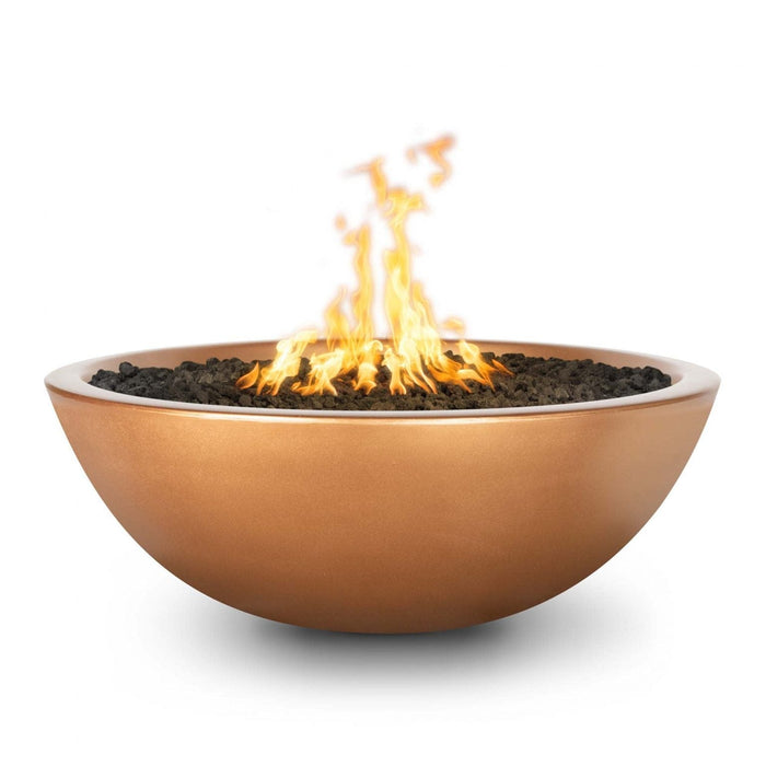 The Outdoor Plus 48” Sedona Fire Pit – Narrow Ledge - GFRC Concrete - Liquid Propane Gas