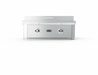 Stainless-steel outdoor double-burner unit with two front control knobs for versatile side-burner cooking and grill setups.