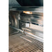 Close-up of rotisserie spit and infrared back burner inside an American Made Grills Alturi gas grill