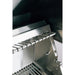 American Made Grills Alturi 42-inch built-in gas grill close-up showing the stainless steel warming rack and spring-assisted hood mechanism.