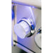 American Made Grills Alturi 42-inch built-in gas grill close-up showing an illuminated stainless steel control knob for easy nighttime grilling.
