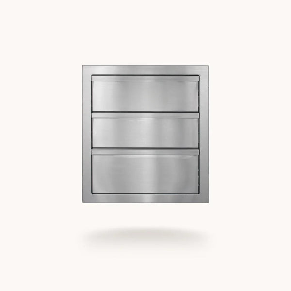 American Made Grills 18-inch Deluxe 3-Drawer stainless steel built-in outdoor kitchen storage system