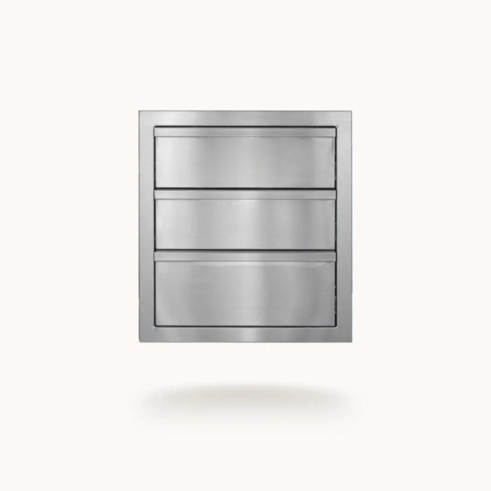 American Made Grills 18-inch Deluxe 3-Drawer stainless steel built-in outdoor kitchen storage system