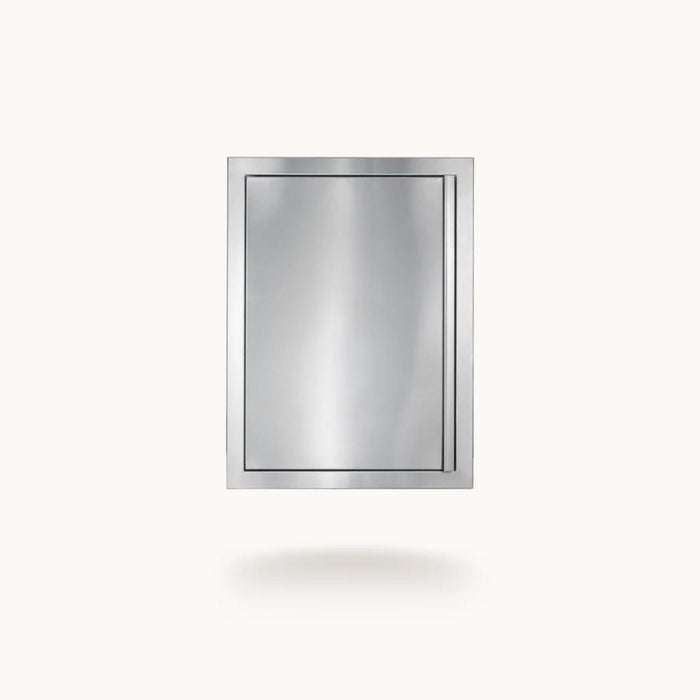 American Made Grills 18-inch Deluxe Vertical Single Access Door in stainless steel for built-in outdoor kitchen storage
