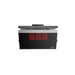 Bromic Platinum 300 Series Smart-Heat gas radiant patio heater with black ceramic-glass fascia, stainless steel housing, and glowing burners, front view.