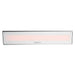 Bromic Platinum White 2300W Smart-Heat Electric Patio Heater with sleek white finish, tinted glass-ceramic fascia, and infrared heating element, front view.