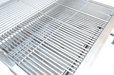 Close-up view of stainless steel grilling grates, showcasing a spacious and durable cooking surface designed for even heat distribution