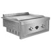 Stainless steel built-in griddle, with two dual burners, features sleek design for BBQ outdoor kitchens