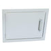 Kokomo Grills 24 x 17-inch reversible stainless steel horizontal outdoor kitchen access door with polished bar handle.