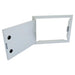 Kokomo Grills 24 x 17-inch stainless steel BBQ island access door shown open with dual-wall construction and magnetic closure.