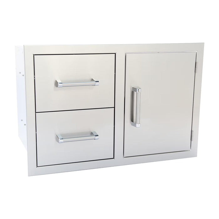 Kokomo Grills 32-inch two-drawer and access door combo in 304 stainless steel