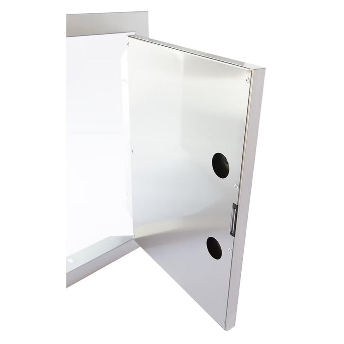 Kokomo Grills outdoor kitchen access door interior with utility access openings