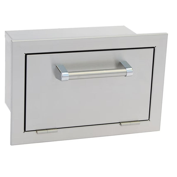 Kokomo Grills built-in stainless steel paper towel holder with enclosed door and handle
