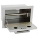 Kokomo Grills built-in 304 stainless steel paper towel holder open showing interior roll holder