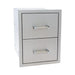 Kokomo Grills 16-inch built-in double storage drawer in 304 stainless steel with polished bar handles