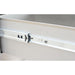 Close-up of stainless steel ball-bearing drawer glide on Kokomo Grills built-in outdoor kitchen storage drawer