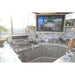 Kokomo Grills double storage drawer installed in a complete outdoor kitchen with built-in grill and side burner