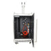 Interior of Kokomo Grills outdoor kegerator showing CO2 tank, regulator, beverage lines and keg coupler setup