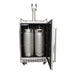 Kokomo Grills dual tap outdoor kegerator with two kegs installed inside the refrigerated cabinet