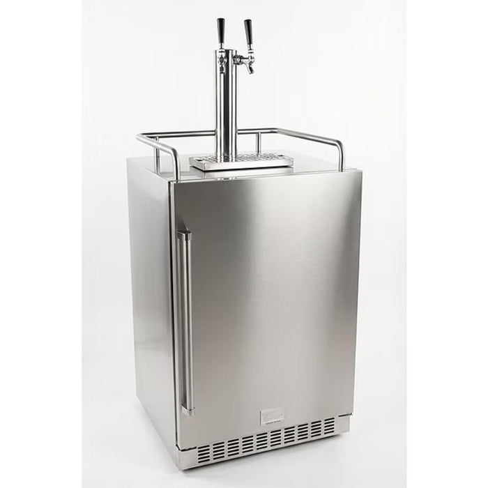 Kokomo Grills 24-inch stainless steel outdoor kegerator with dual tap tower and front ventilation
