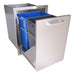 Kokomo Grills dual pull-out trash and recycling bin with blue and gray bins for outdoor kitchen storage