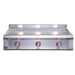 Le Griddle Pro Series 105 27,000 BTU gas griddle front view with three red LED-backlit burner knobs and built-in cooking lights