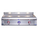 Le Griddle Pro Series 105 41-inch stainless steel gas griddle with red and blue illuminated control knobs and built-in halogen lights