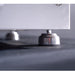 Close-up of adjustable stainless steel support foot on Le Griddle Commercial Series 75 gas griddle OML75C3