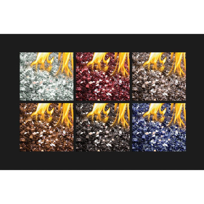 Napoleon decorative glass media color options for Patioflame outdoor gas fire pit burners with flames