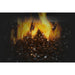 Close-up of Napoleon Linear Patioflame gas burner flames over reflective Topaz CRYSTALINE glass media