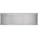 Front view of Napoleon Galaxy 62 outdoor gas fireplace stainless steel firebox with clean-face linear design