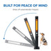 Napoleon Phantom freestanding patio heater demonstrating automatic anti-tip shutoff protection with adjustable heater arm