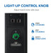 Napoleon Phantom infrared patio heater illuminated control knob with nine heat levels, 1–9 hour timer, and child-lock feature