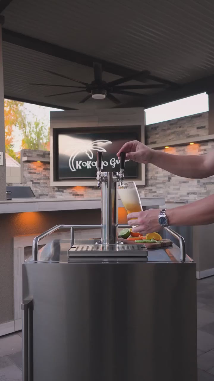 Video of Kokomo Grills outdoor kegerator in use