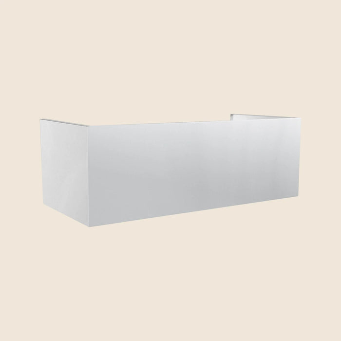 Summerset 12-Inch vent hood duct cover in stainless steel, angled view for outdoor kitchen ventilation