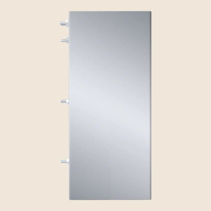 Summerset 8-Inch Spacer Bracket for 42-Inch Outdoor Vent Hood side view showing stainless steel finish and mounting studs